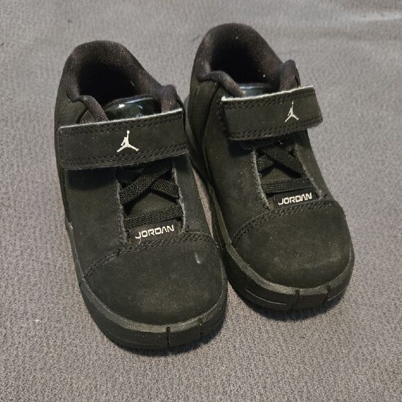 Baby Jordan Black Suede Sneakers with Velcro Strap - Picture 1 of 6